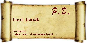 Paul Donát névjegykártya